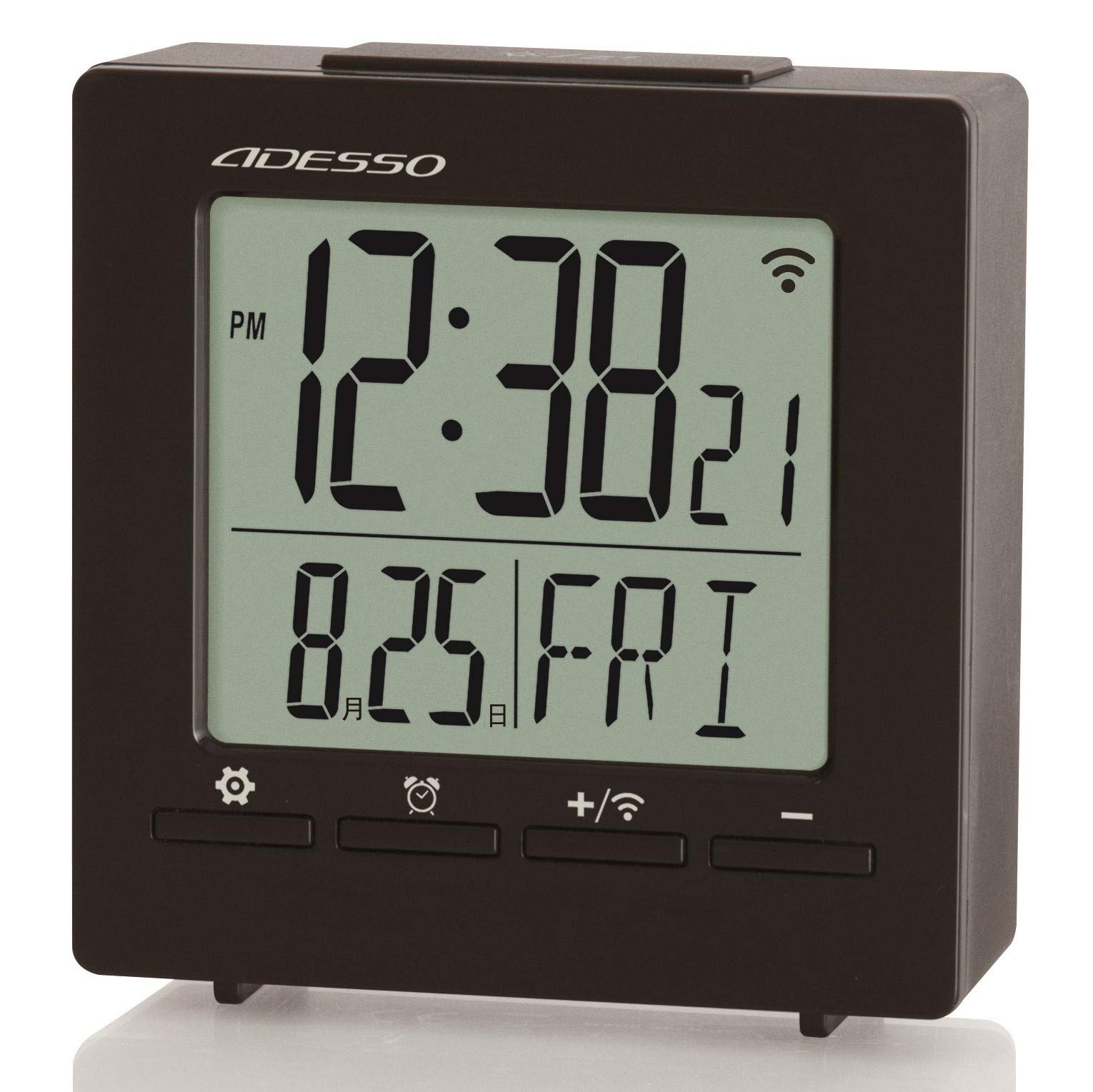 Amazon.co.jp: ADESSO(アデッソ) 目覚まし時計 電波 温度 日付
